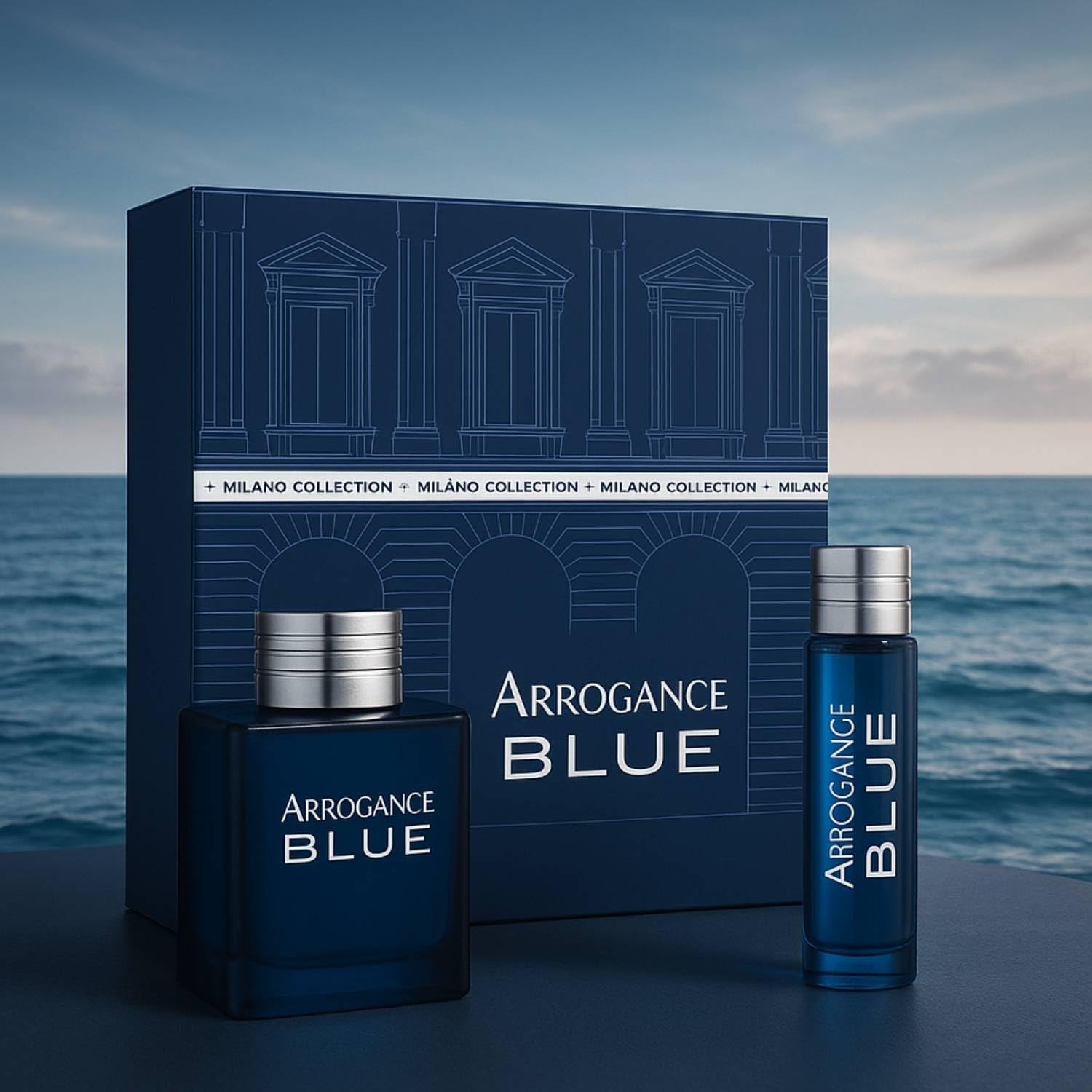 Arrogance Blue Profumo Uomo Eau De Toilette 100ml + 30ml Spray | Set Regalo Kit Fragranza Elegante