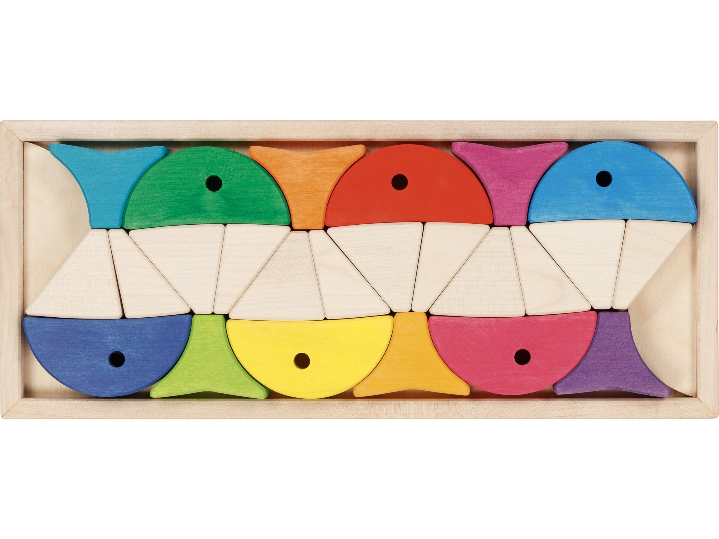 Goki Colour and shape sorting game - 6 colourful fishes 34 x 14 x 3 cm