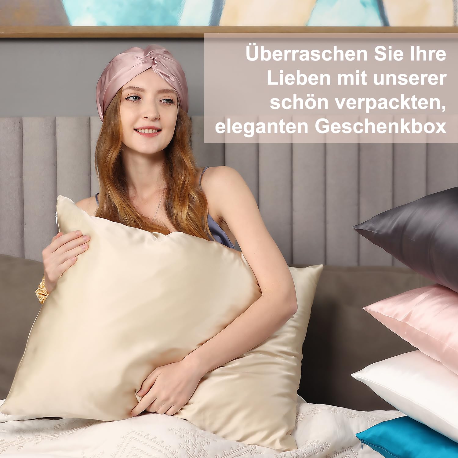 Jedwabna poszewka na poduszkę 80x80, Ravmix poszewki na poduszki z jedwabiu, dla włosów i skóry, z ukrytym zamkiem błyskawicznym, jedwab po obu stronach, poszewka na poduszkę z jedwabiu morwowego
