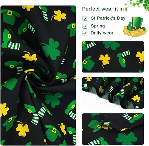 Miniatura 6 de E-Clover Collar de perro del día de San Patricio, bandana y coletero a juego, collares ajustables para perros XS y pequeños, gatos, regalo para