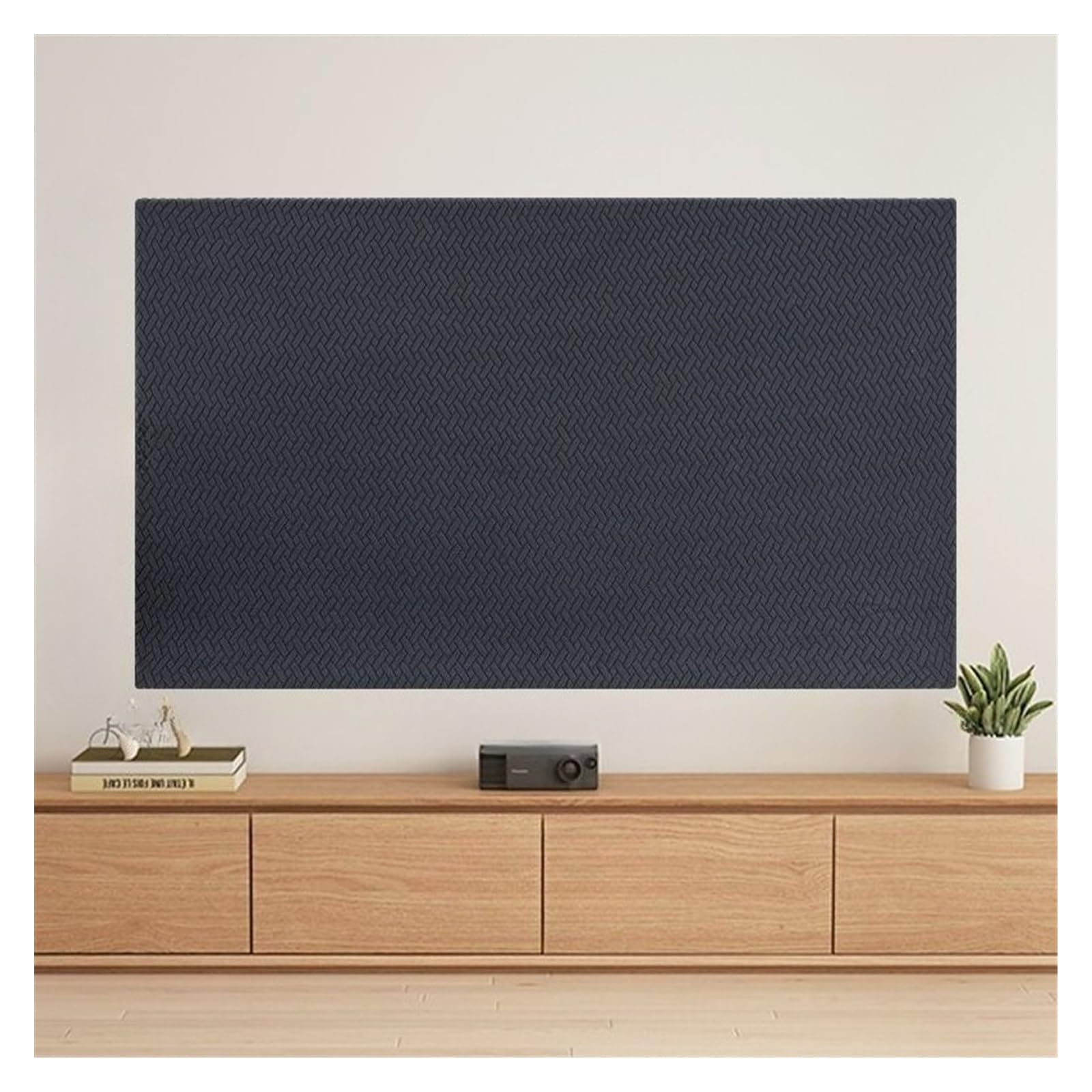 Funda TV Exterior Funda de TV de Estilo Simple, Tela elástica, Color sólido, for Monitor LCD de TV de 50/55/60/65/75/100 Pulgadas(Dark Gray,80-89 Inch)