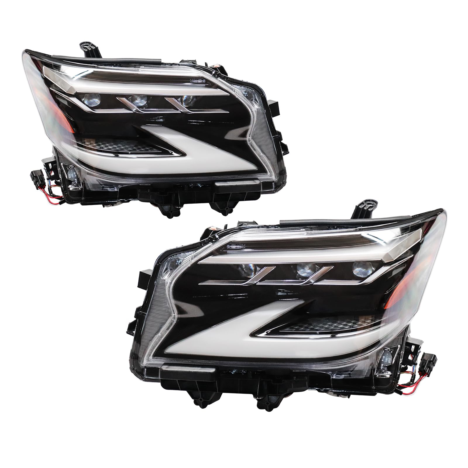 LIECARYAM Pair Fit 2014-2019 Lexus Gx460 Headlight Sequential Signal Turn Assembly Led Drl Led Headlights For Lexus Gx460 2014-2019 Drl Sequential Turn Signal Front Lamp