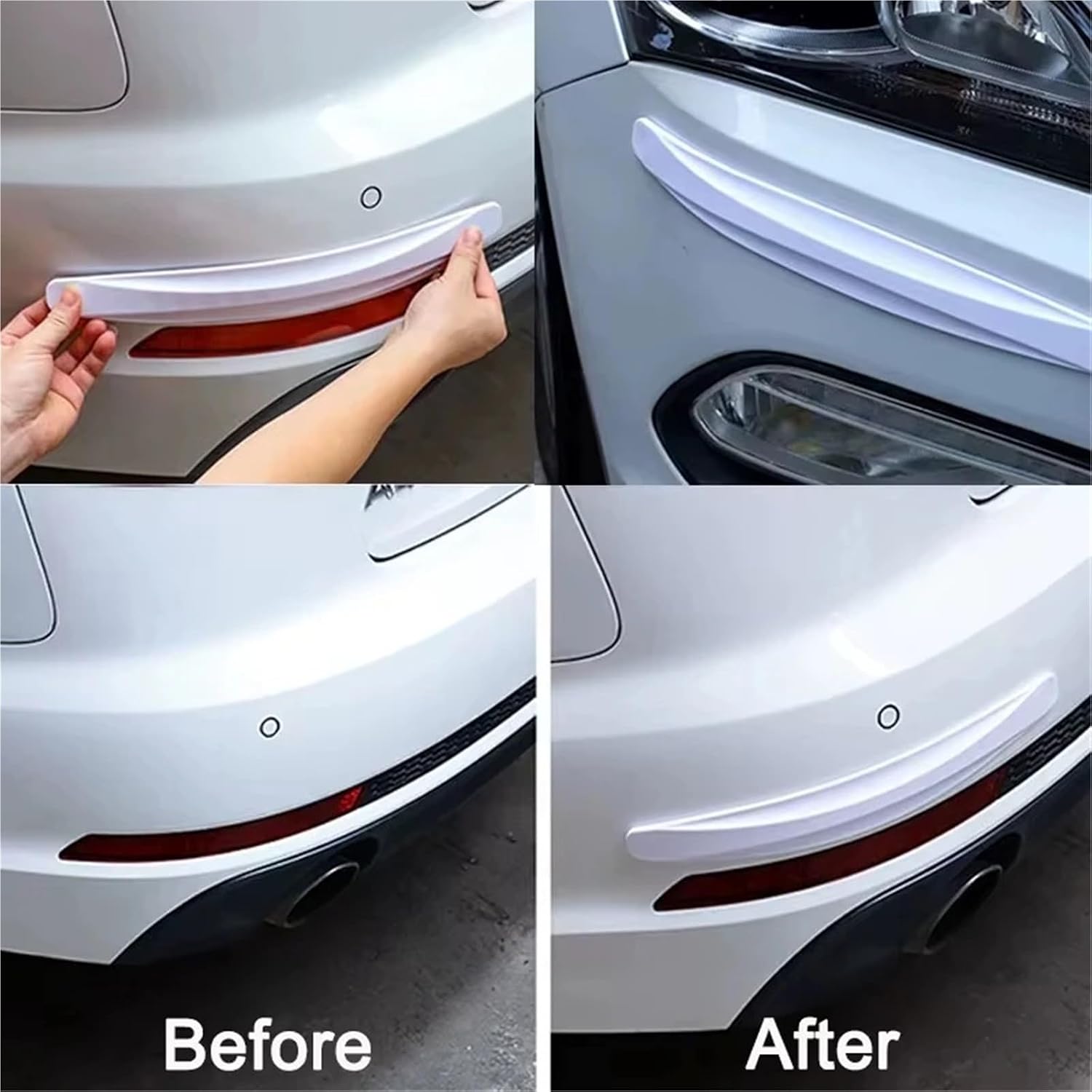 2/4Pcs Car Scratch ResistantStrip(White-4pcs)
