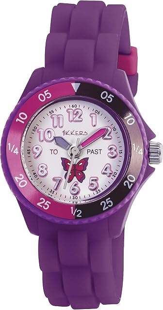 Tikkers Girls' Analogue Quartz Watch with Rubber Bracelet TK0041