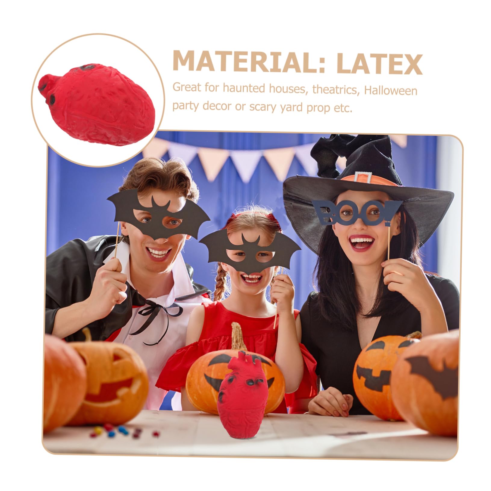 WHAMVOX Halloween Fake Heart Bloody Realistic Heart Simulation Scary Decor Prop