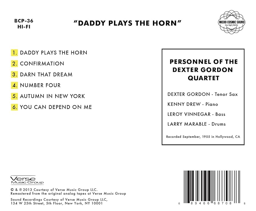 洋楽 Daddy Plays the Horn - Dexter Gordon Daddy Plays The Horn