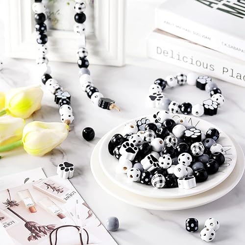 Miniatura 7 de 215 cuentas de madera de pata de perro, cuentas de madera de pata de cachorro, cuentas de madera de pata de cachorro, cuentas espaciadoras lindas