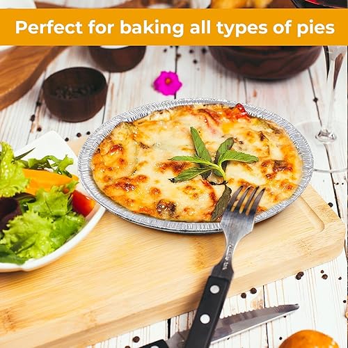 Miniatura 8 de The Baker Celebrations Moldes desechables de papel de aluminio para hornear de 8 pulgadas (7 pulgadas de diámetro interior), fabricados en Estados