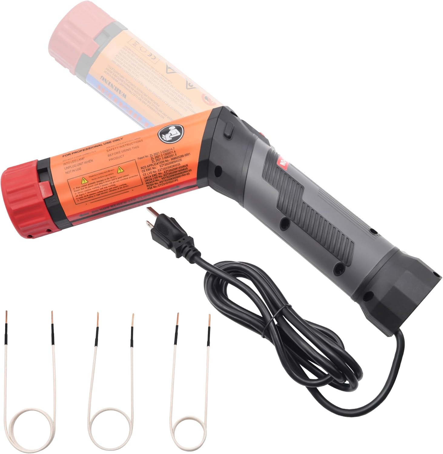 Magnetic Induction Heater Kit, 1100W 110V Induction Heater Bolt Removal Tool, Rusty Screw Removing Tool with Rotatable Handle, 3 Coils, Overheat Protection