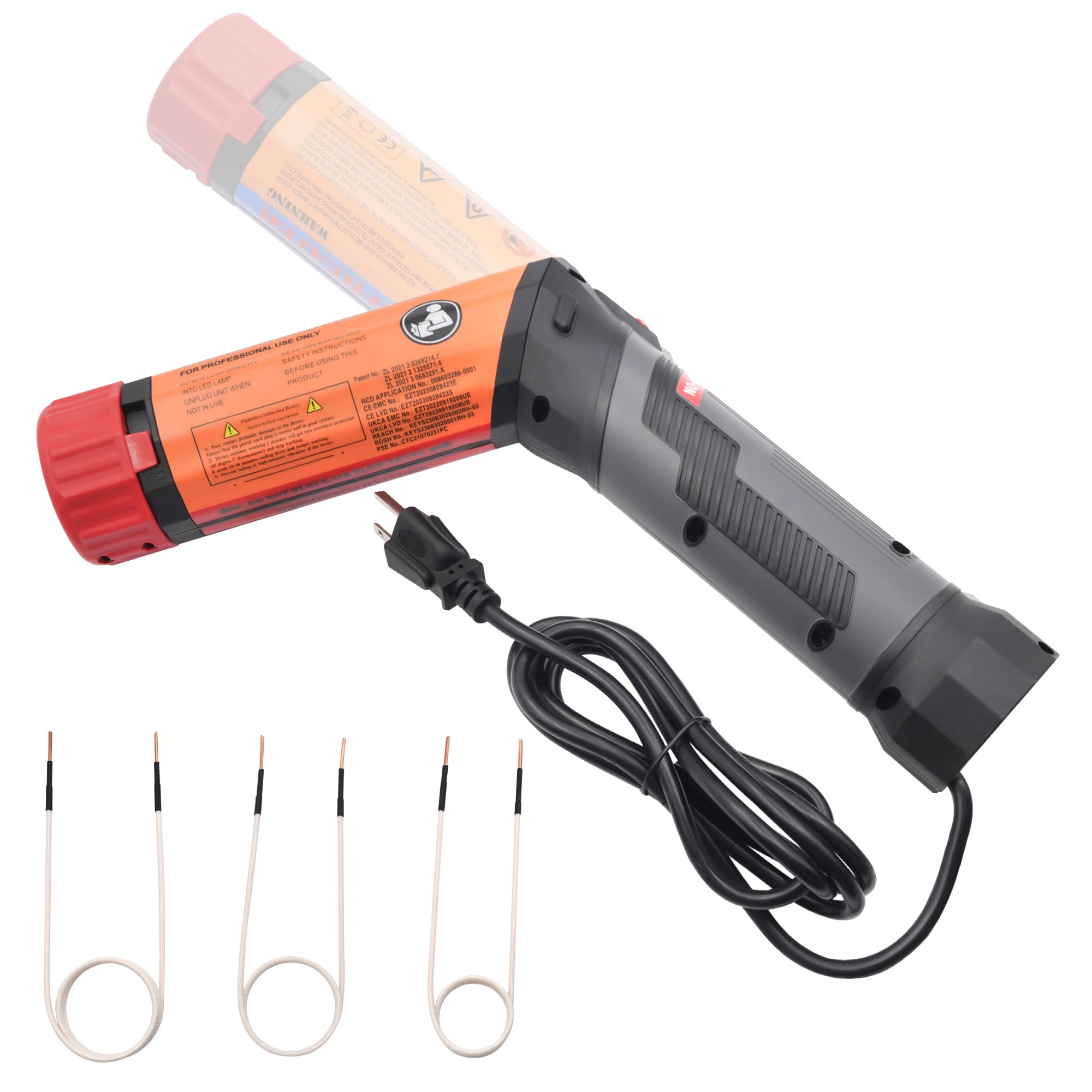 Magnetic Induction Heater Kit, 1100W 110V Induction Heater Bolt Removal Tool, Rusty Screw Removing Tool with Rotatable Handle, 3 Coils, Overheat Protection