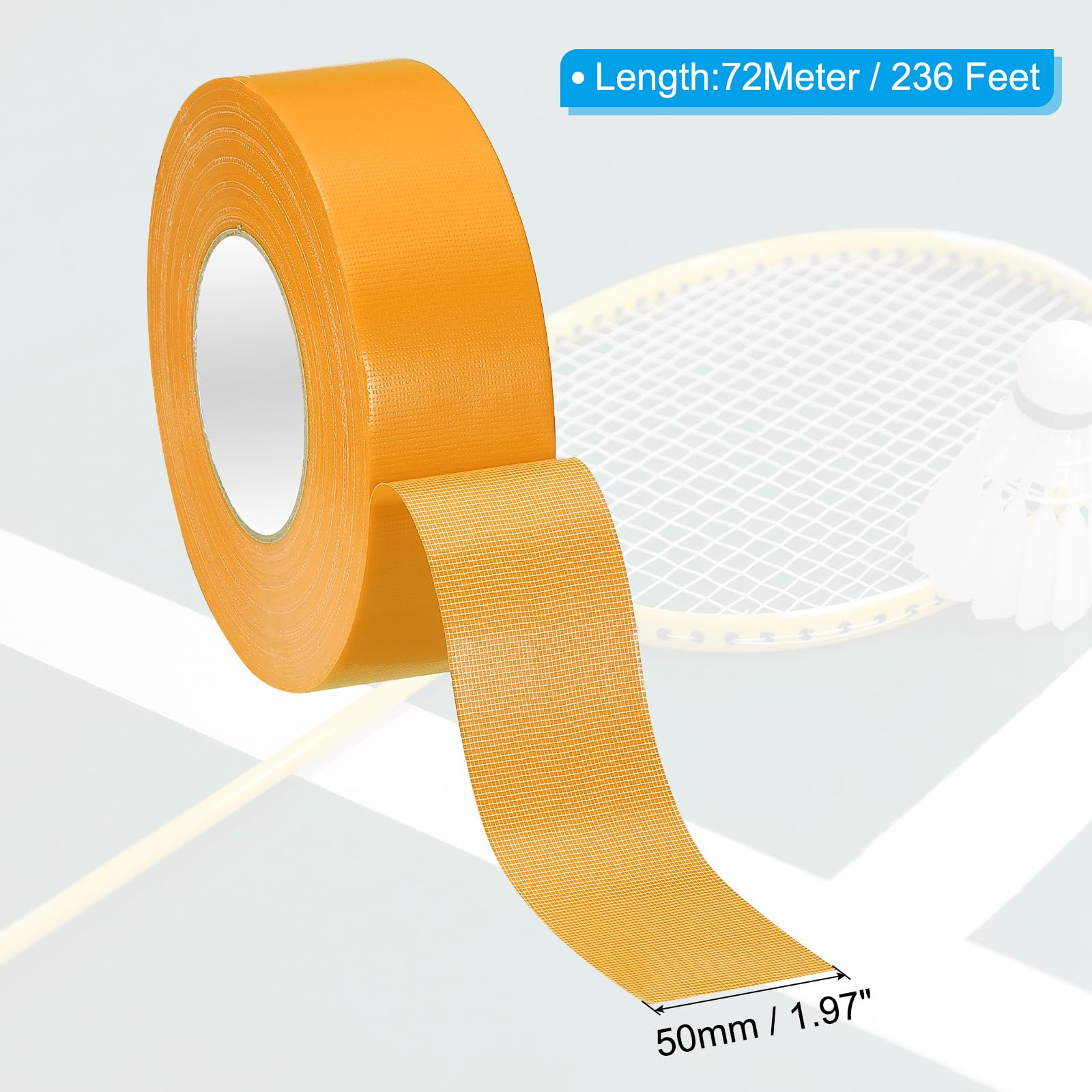 Nastro Per Campo Pickleball 50mm X 72m - Giallo, Per Segnare Campi