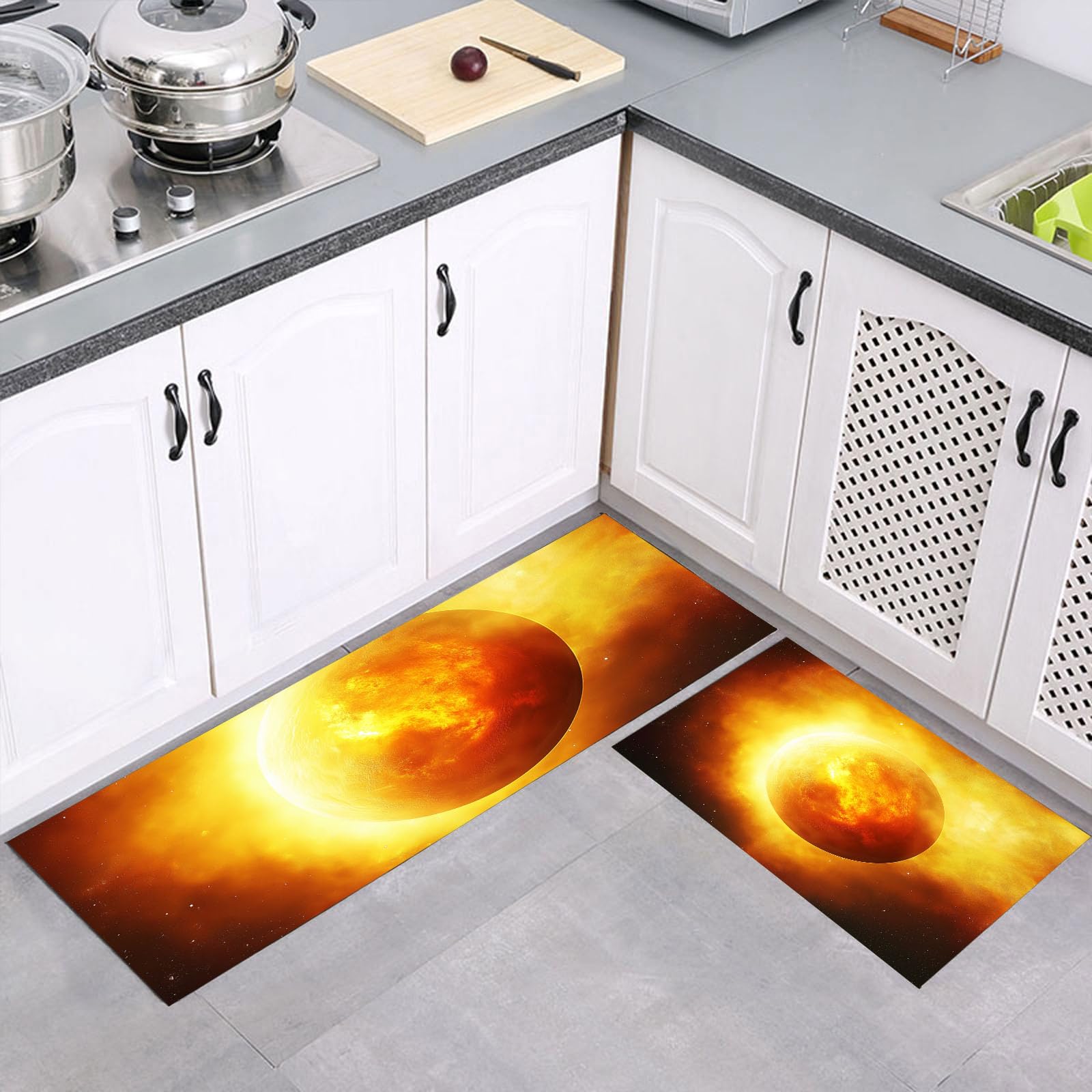 Tapetes de cocina antifatiga que evitan dolores y resbalones con un diseño del espacio