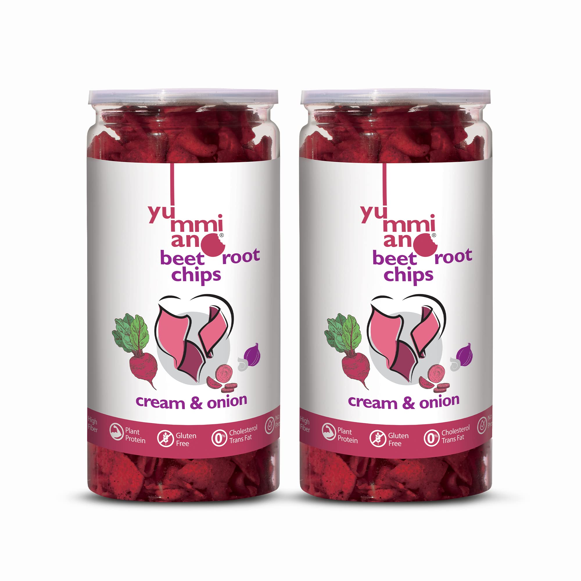 Yummiano® Beetroot Chips - Authentic Vacuum Cooked Beetroot Chips, Zero Cholesterol Healthy Snacking with High Nutrient Content, No Added Preservatives - Pack of 2 - 140g Each (Cream & Onion) (B09QH9R2VT) Amazon Price History, Amazon Price Tracker