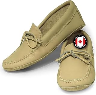 Moccasin Slippers for Women with Genuine Cowhide Leather - Canadian Quality Durable Comfortable Stylish Indoor Fancy Shoes for Ladies