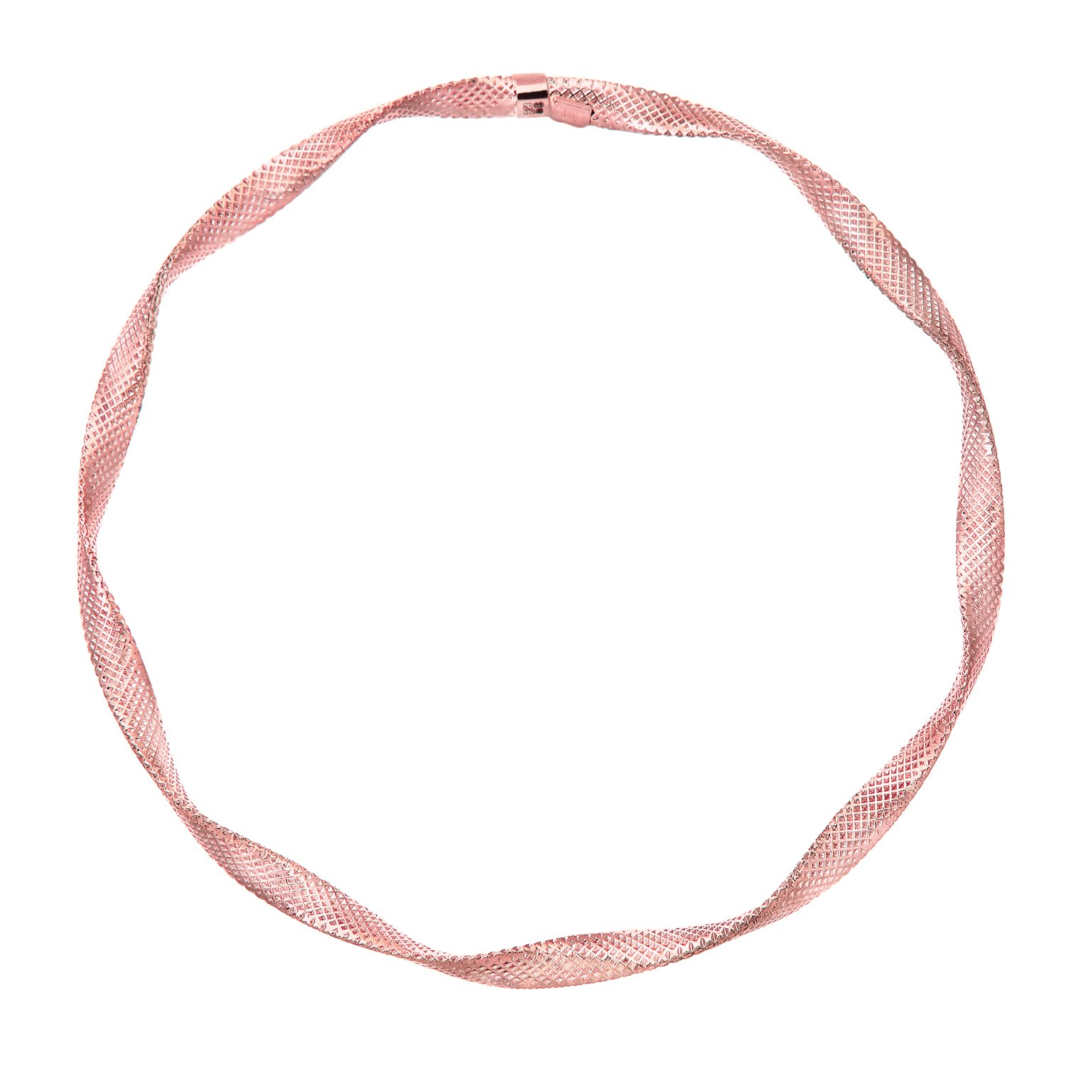 Citerna 9 ct Rose Gold Diamond Cut Twist Bangle of Diameter 65 mm