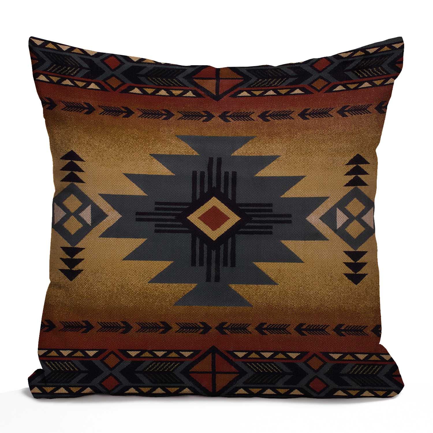 Tomda Multi107 Cushion Cover Geometric Ethnic Pattern Oriental Decorative Throw Pillow Cover Home Decor Square 45X45cm 18X18 Inch Pillowcase