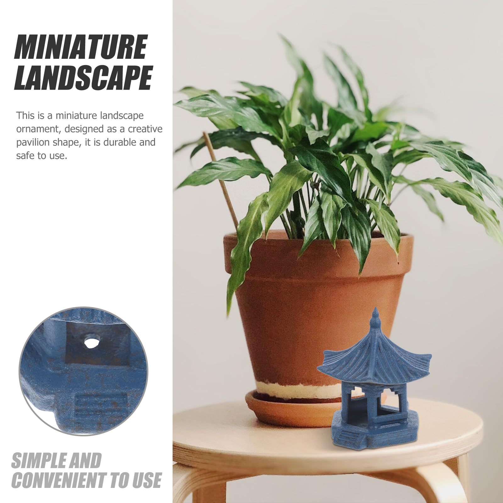 Abaodam Estatua de torre de pagoda en miniatura para decoración de bonsái de micropaisaje, patio, bonsái, figura hexagonal, zen, jardín, pagoda, decoración china de Feng Shui para oficina, hogar,