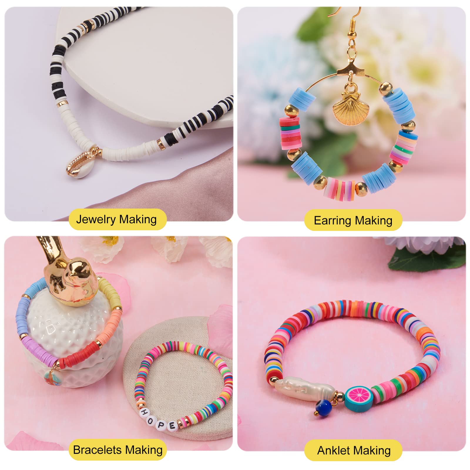 3500 Polymer-Ton-Perlen, 6 Mm, Flach & Rund, In Lila – Für Armbänder, Ohrringe, Schmuckherstellung