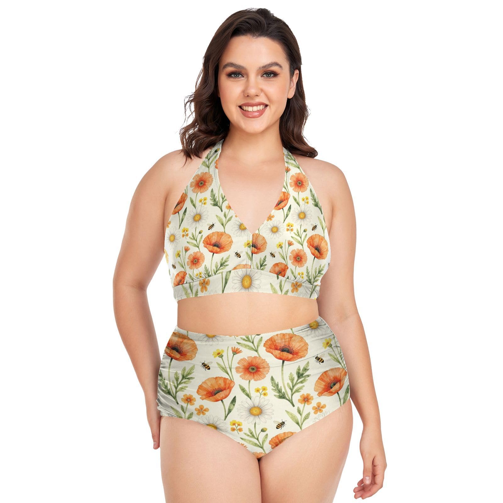 FRODOTGV Curvy Maillot de bain deux pièces pour femme L-4XL