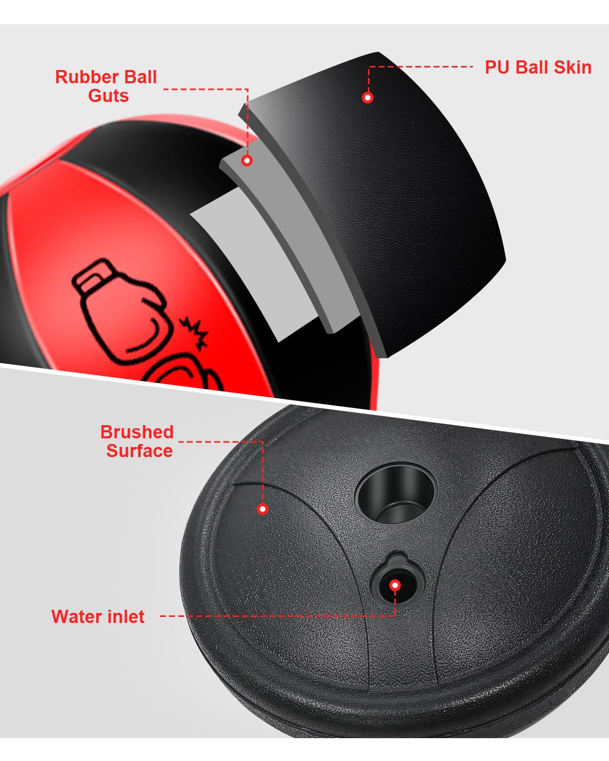 Punching Ball Enfants Set, Sac de Frappe autoportant à Hauteur réglable pour Les Enfants - avec Gants de Boxe, Ballon de Frappe et Pompe pour Les Garçons et Les Filles de Moins de 12 Ans