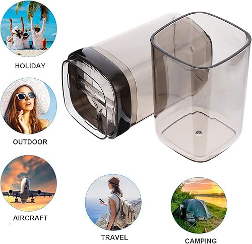 Miniatura 5 de Pasta de dientes Taza de cepillo de dientes para Guardar Cepillo de dientes de viaje Contenedor de plástico Taza de cepillo de dientes portátil de