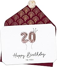 Joli Coon 20 Happy Birthday to you - Carte anniversaire 20 ans avec enveloppe rouge