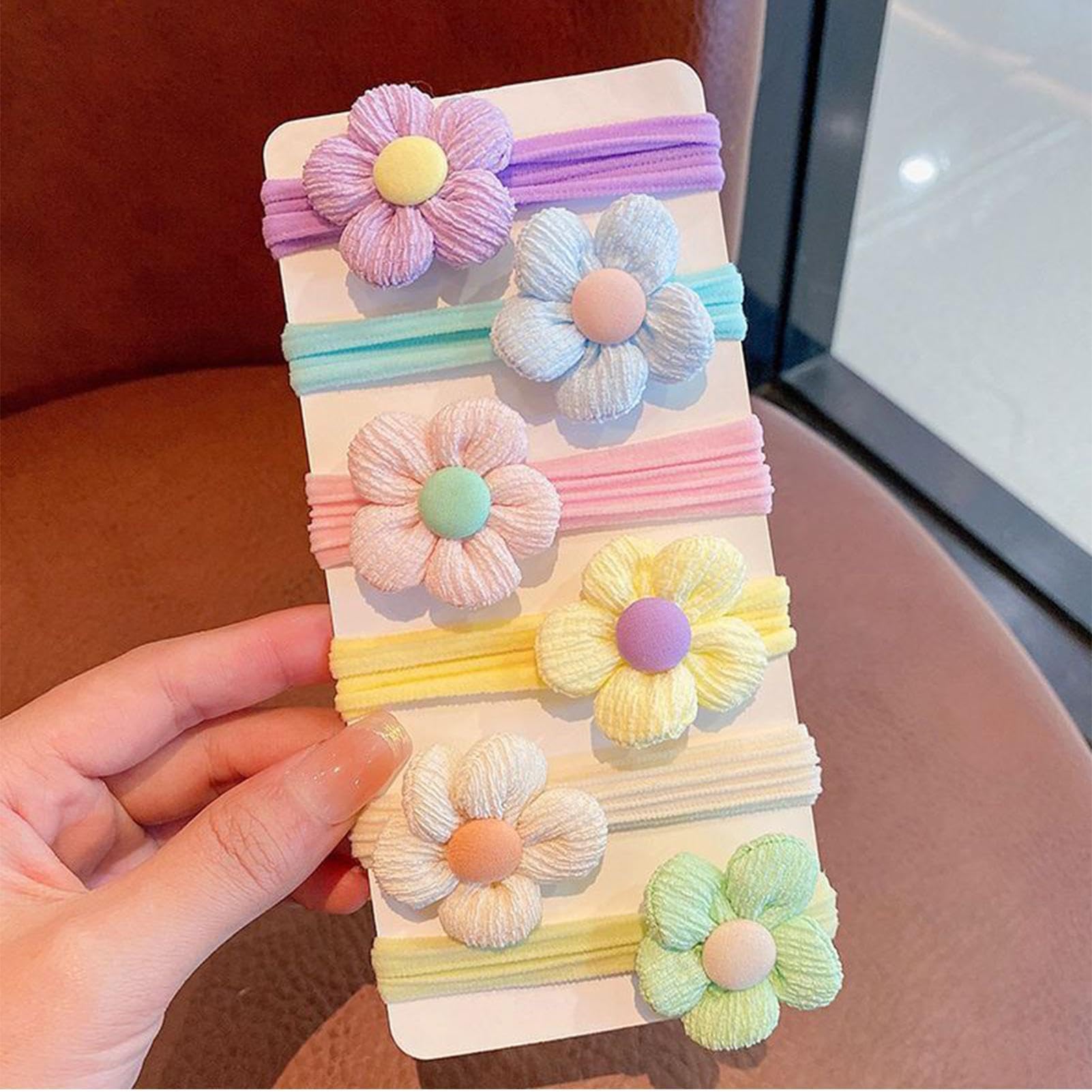Lazos para el pelo para niñas pequeñas,Lazos para el pelo para niñas pequeñas - 6X Coleteros para niños pequeños Flor suave,Lazos para el pelo de niña, bonitos soportes elásticos para coleta para niña