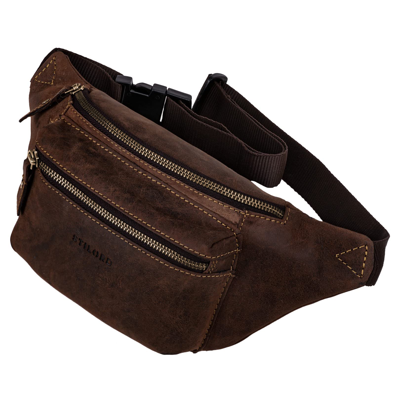 Riñonera vintage para festival STILORD Portland bolso cruzado de cuero 8
