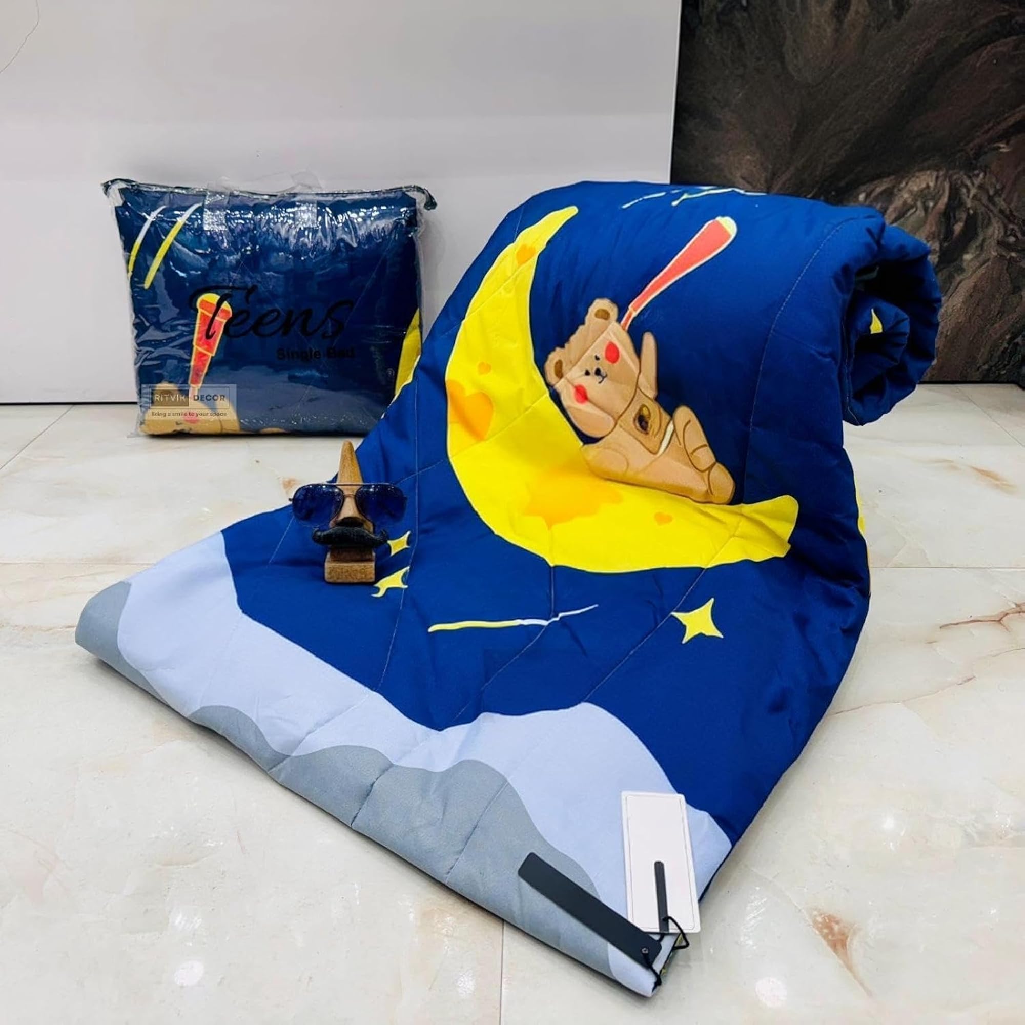 Single Bed Cartoon Printed Blankets for Kids, Dohar for Kids