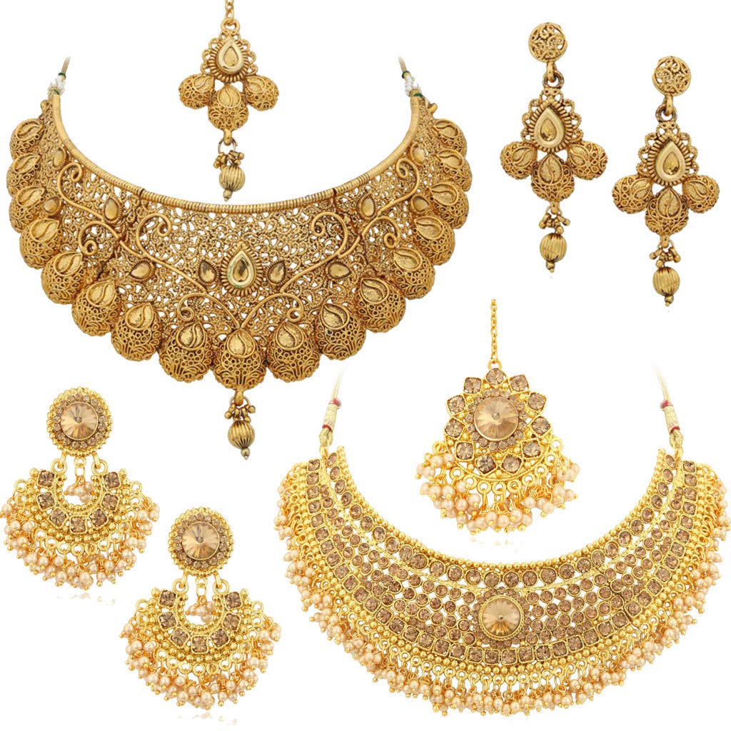 Sukkhi Trushi Traditional Gold Plated Choker Necklace Set Combo For Women (B07NTG47K3) Amazon Price History, Amazon Price Tracker