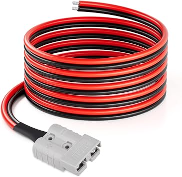 ELFCULB 10AWG 20FT Anderson Connector 50 Amp Cable,Anderson SB50 Plug Battery Quick Connector Cable for Solar and Wind Energy Systems Battery Connections Forklifts