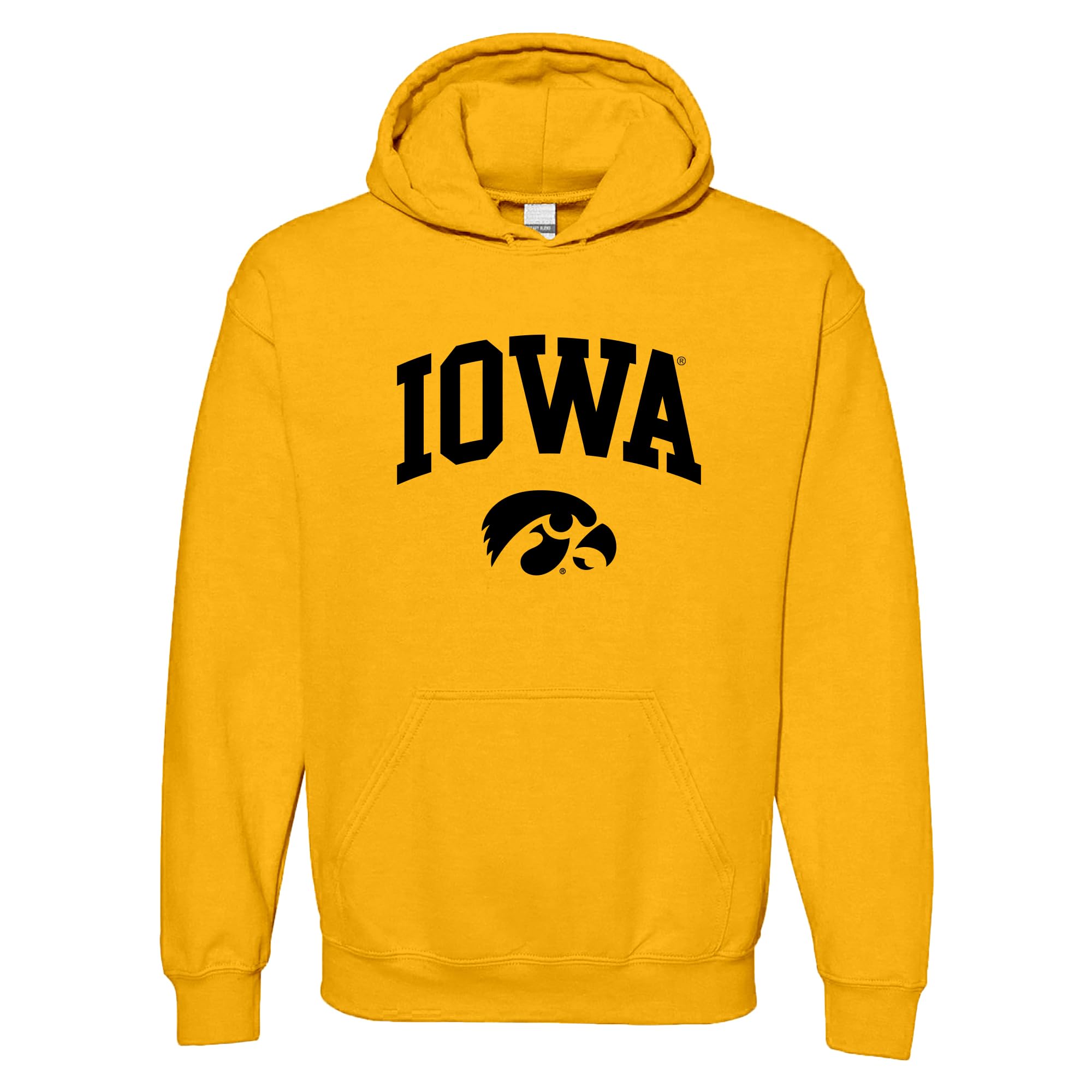 NCAA Officially Licensed College - University Team Color Arch Logo Hoodie, Iowa Hawkeyes Gold, Small โ image 1