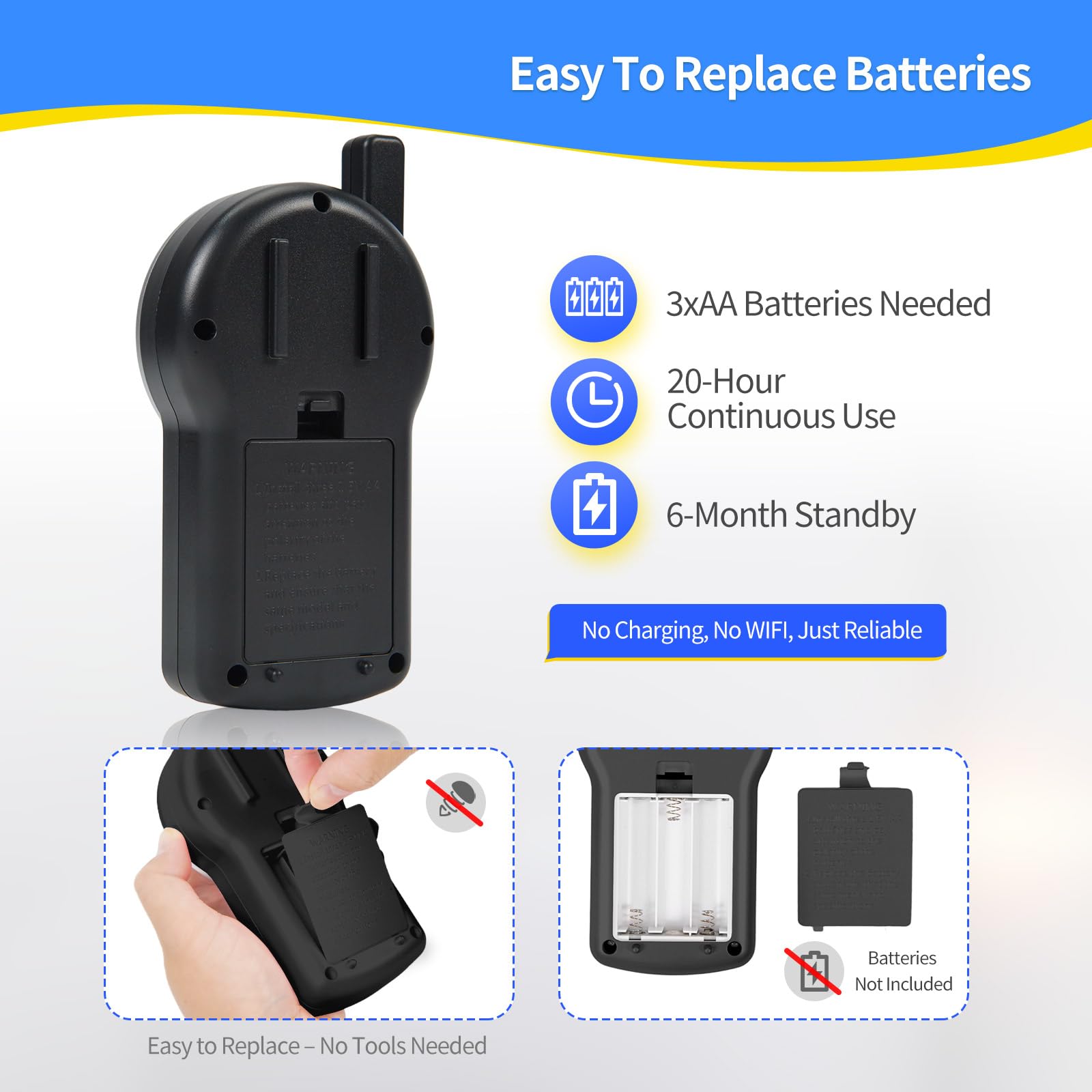 50 Seconds Voice Recorder with Playback Simple Dictaphone & Voice Recorder Device for Kids/Toddlers/Seniors, Portable Recording Device for Quick Note-Taking & Gifts, Small 2-Button Design - Black - Image 3