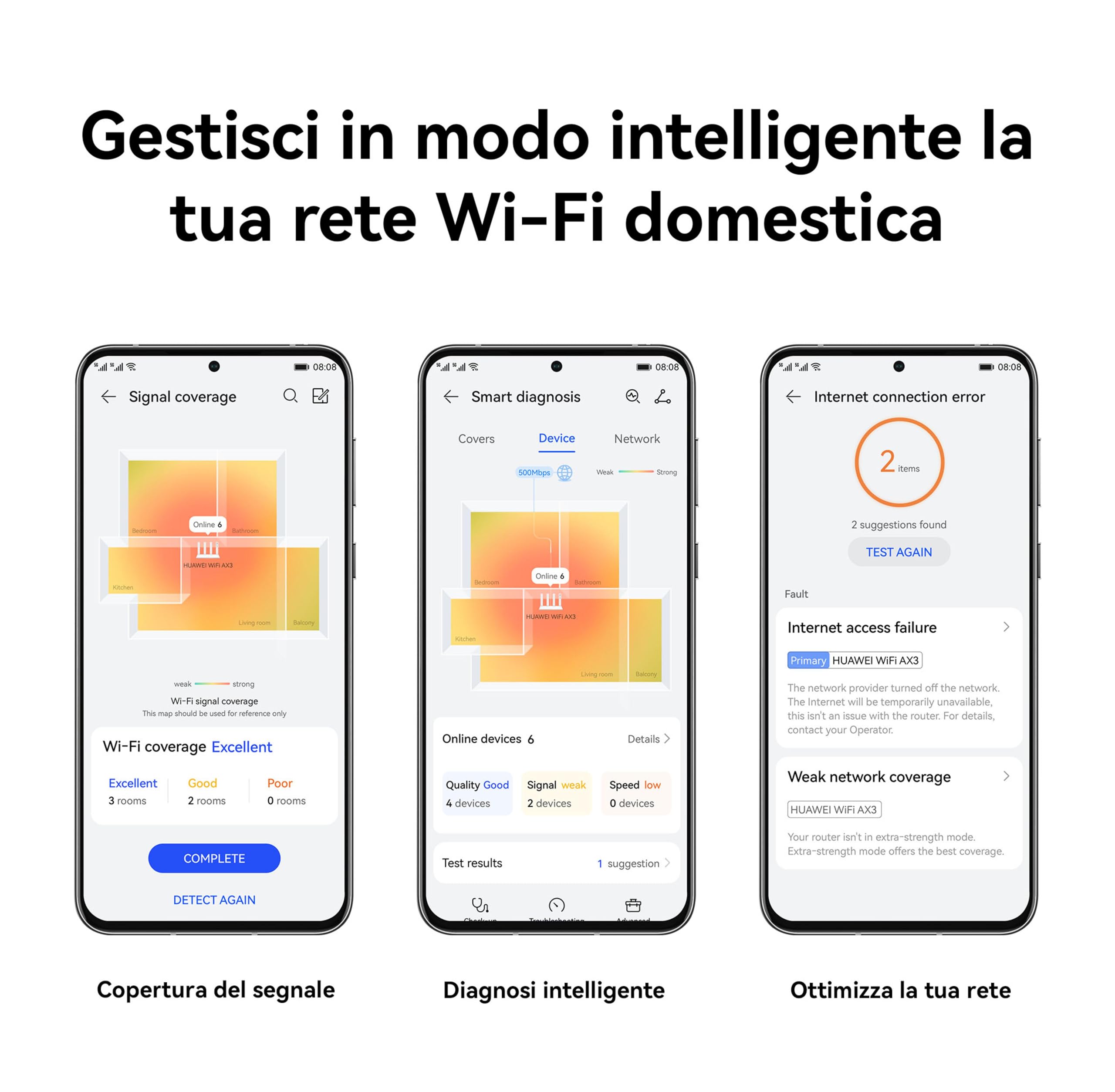 HUAWEI WiFi AX3 NEW Router, 6 Plus a 3000 Mbps, Larghezza di Banda Maggiore con 160 MHz, Gestione Intelligente del Domestico, Ampia Copertura, con HarmonyOS Mesh+, 30 Mesi di Garanzia