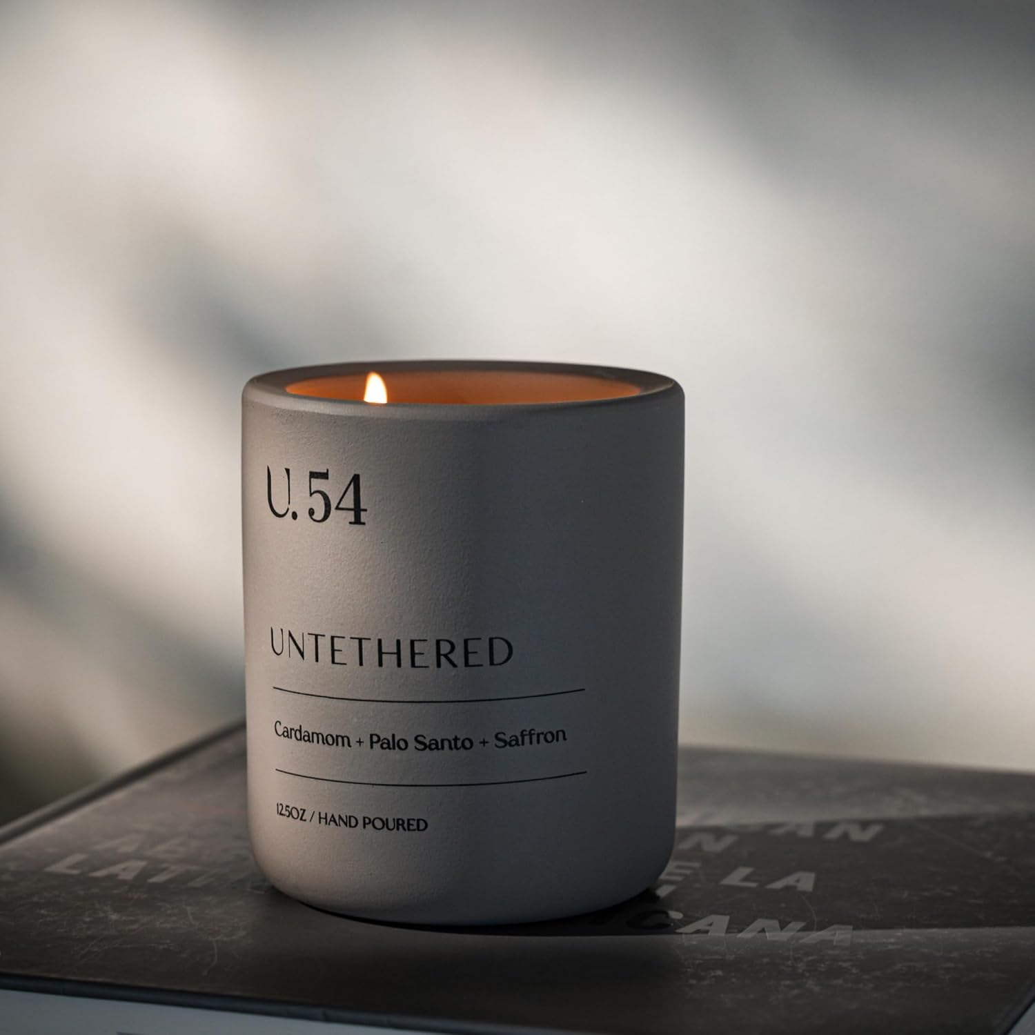 U.54 Luxury Scented Candle – Cardamom, Palo Santo & Amber | Hand-Poured in USA w/ 100% Natural Coconut & Apricot Wax | Double Wick, Long-Lasting Aromatherapy Candle for Home, Gift & Relaxing (12.5 oz) - Image 5