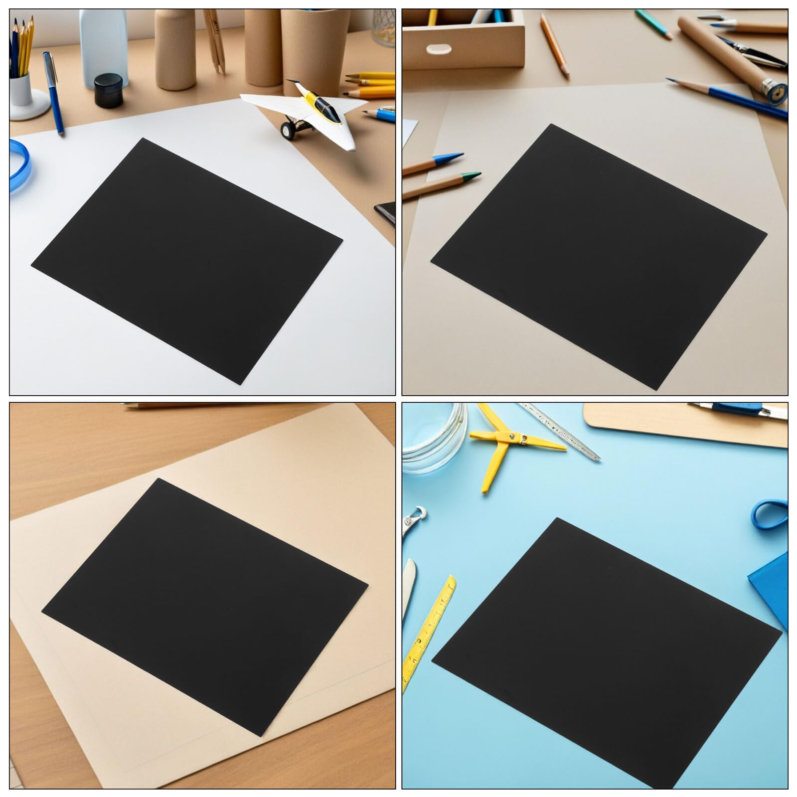 PLAFOPE 5 Stück Teiliges Anodisierte Schwarze Aluminiumplatten Gravierbare Metalltafeln für Büro Türschilder Wetterfeste Namensschilder Hochwertige Aluminiumblanks für Klare