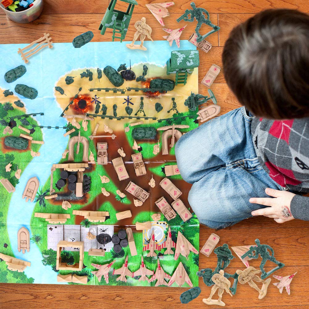 3 otters Army Men Military Set,120PCS World War Army Men Military