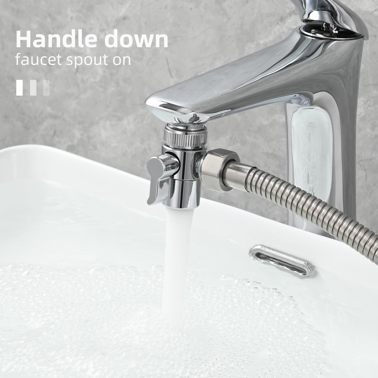Tecmolog Bidet Handbrause Edelstahl Bidet Duschkopf Set 2 Strahlart Bidet Sprayer mit 2m Edelstahl Schlauch, Duschkopfhalter und 2 Wege Umschaltventil, WS024AF4