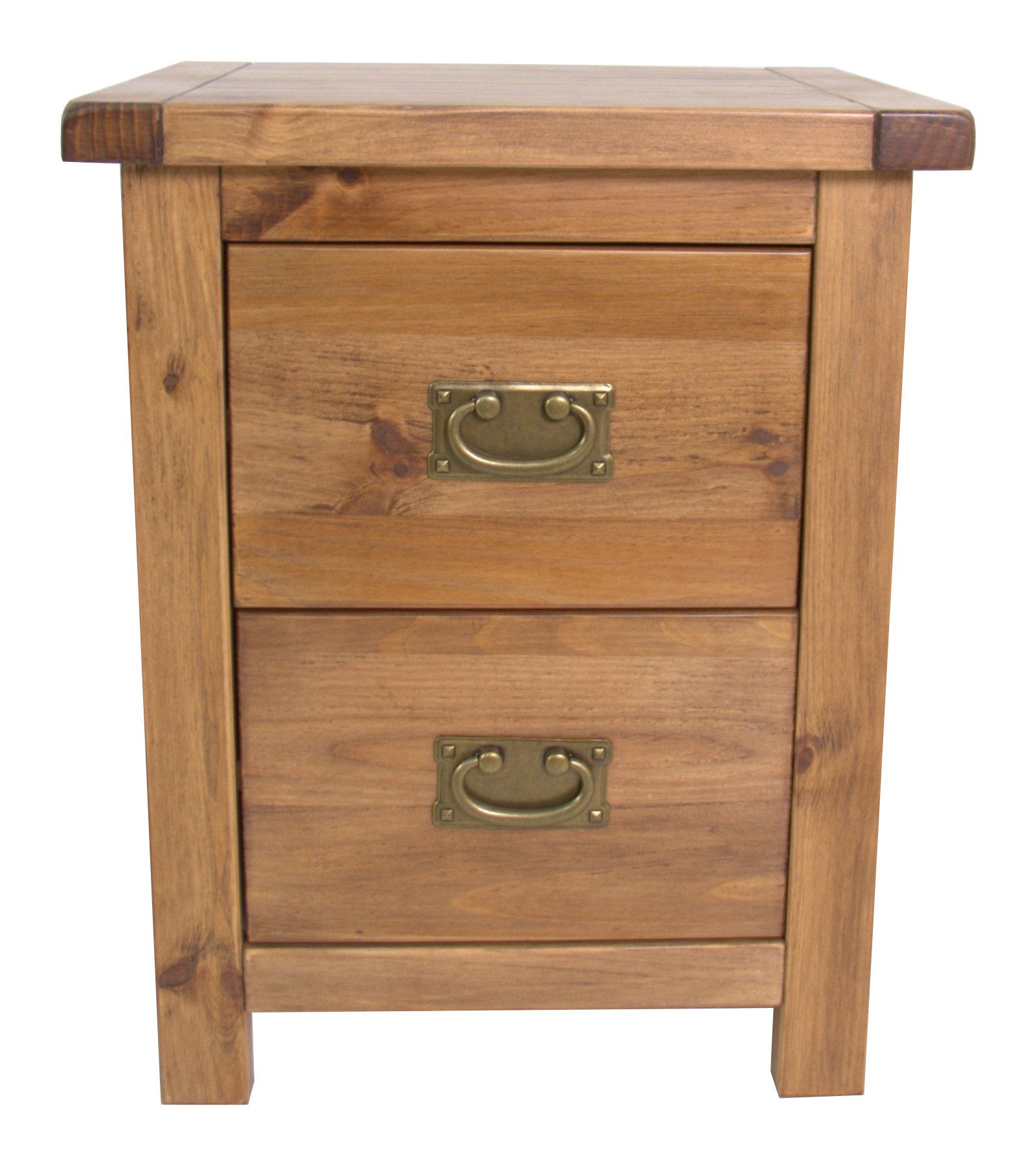 2-Drawer Bedside, Wood, Waxed