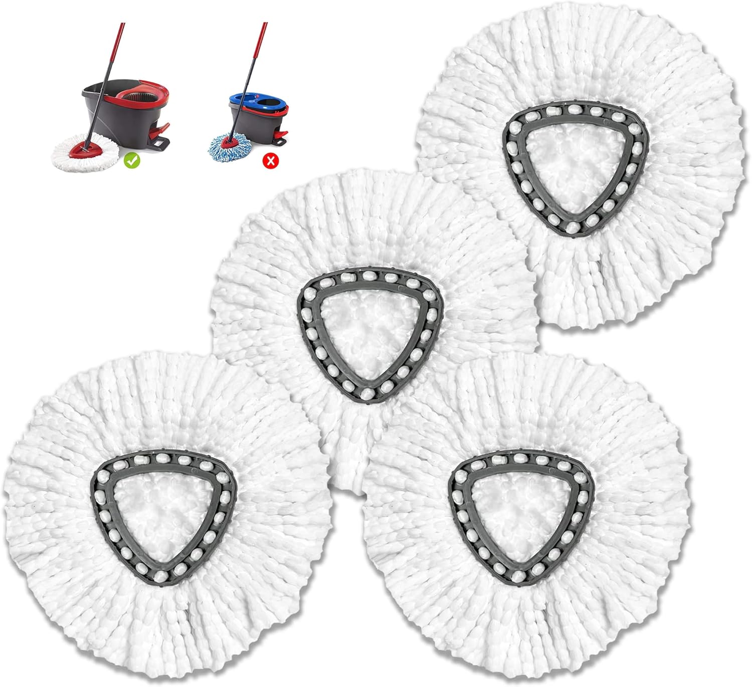 4 Pack O Cedar Mop Replacement Head forO Cedar EasyWring