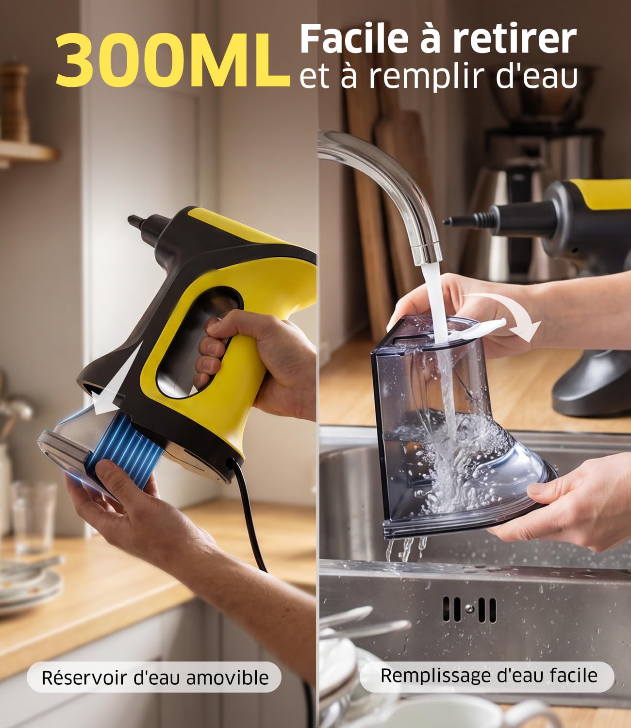 PEXCHO Nettoyeur Vapeur 7 en 1, 1500W Balai Vapeur Multifonction élimine 99,9% des virus et bactéries, Chauffe en 15 Secondes pour tous les s