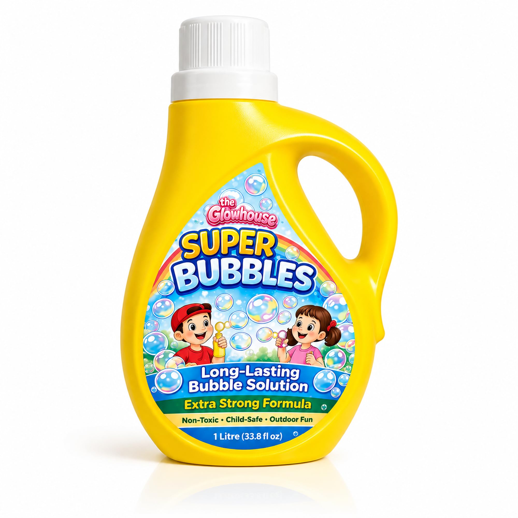 The Glowhouse Up to 10L of Bubbles from 1 Litre Concentrated Bubble Solution for Bubble Machines, Bubble Toys, Wands, Parties, Weddings, Outdoor Play
