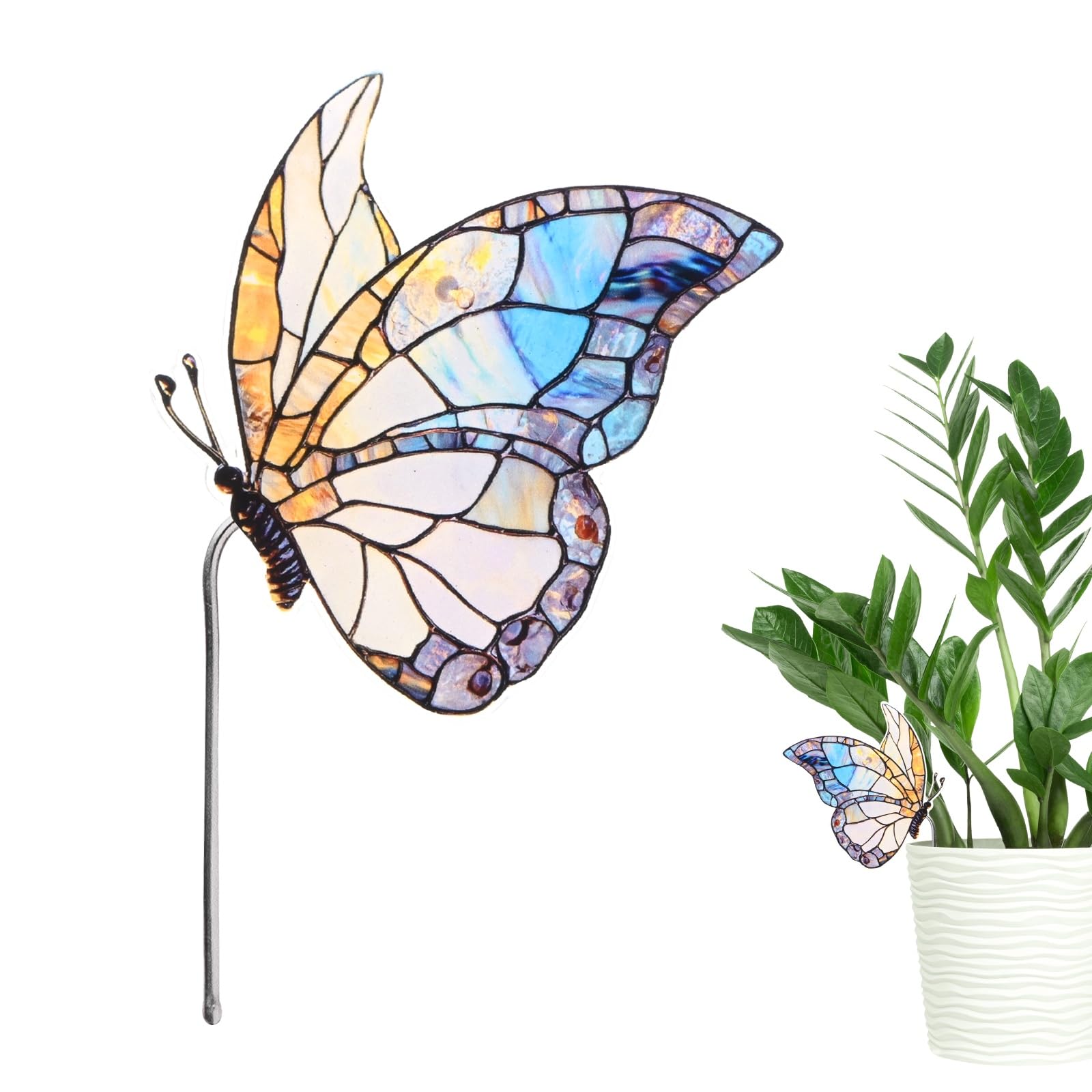 M METERXITY 1-Pack Butterfly Flower Pot Huggers 2.1" Acrylic, Butterfly 1