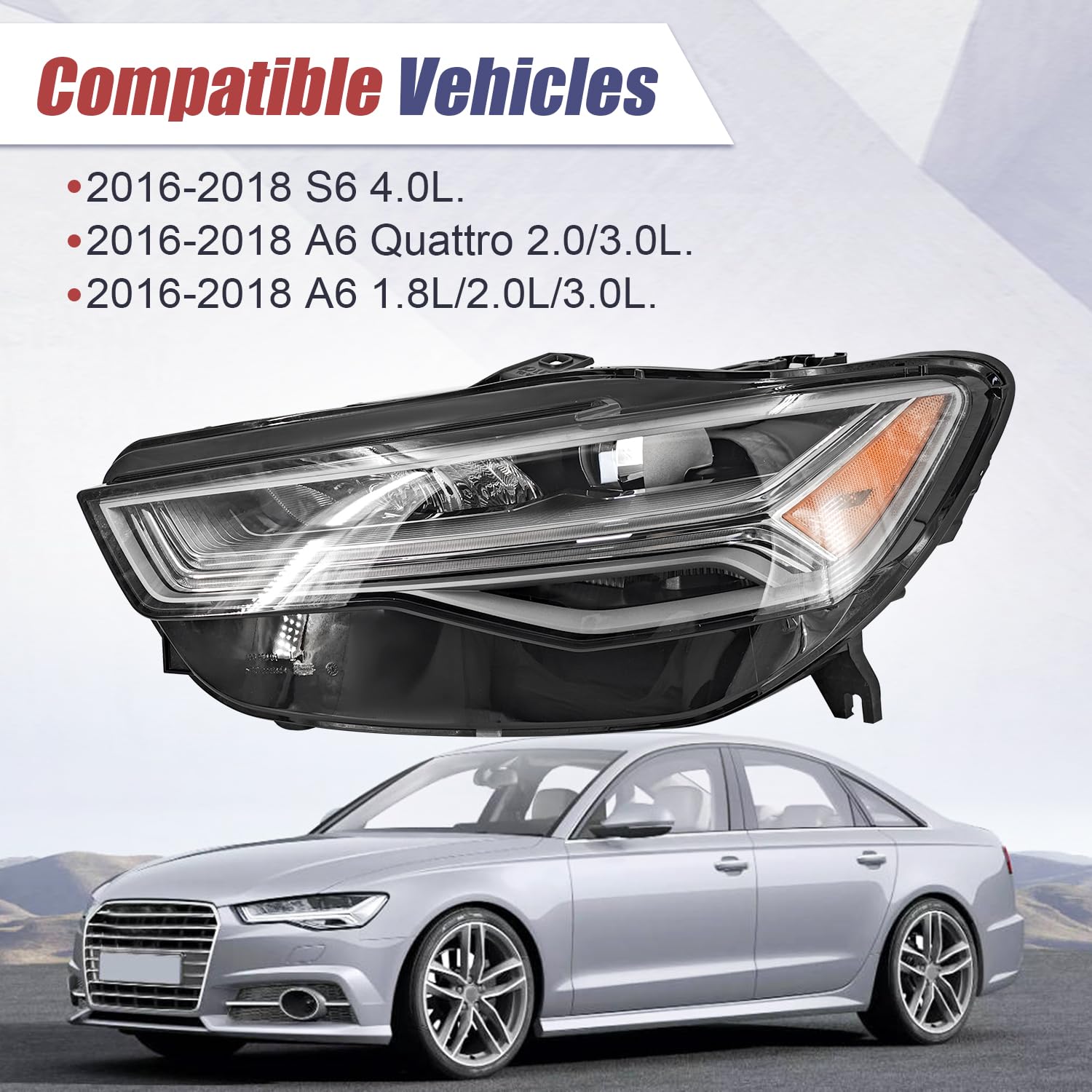 Amazon.com: Blrack Left Driver Side LED Headlight with DRL