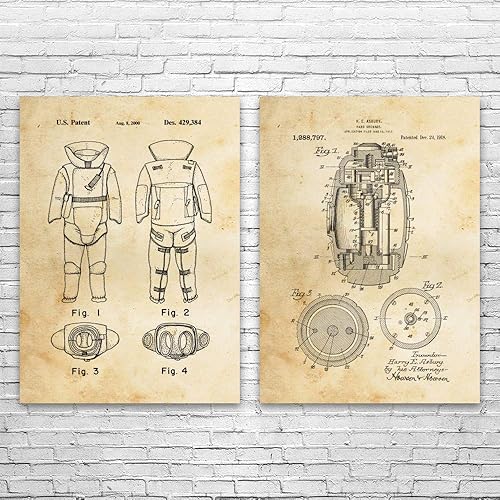 EOD Bomb Squad - Juego de 2 impresiones de patentes (8 x 10), regalo de técnico EOD, arte de aplicación de la ley, regalo de soldado, papel vintage