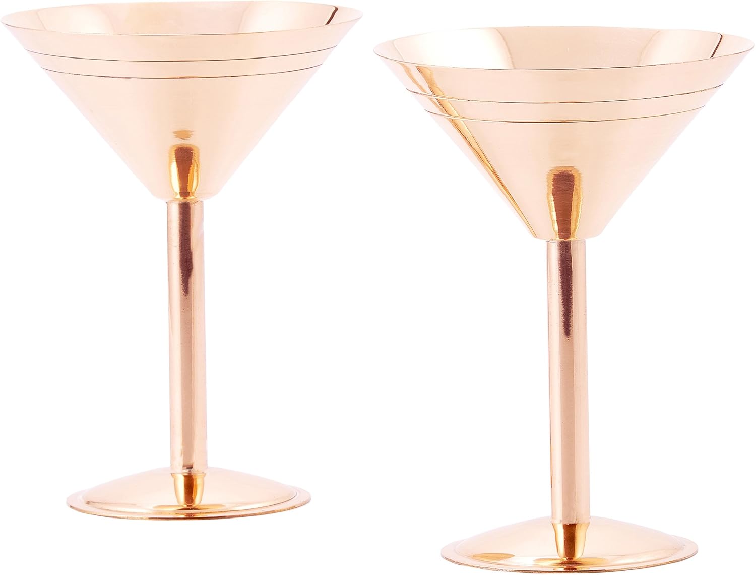 Old Dutch Solid Copper Martini Glasses, set of 2