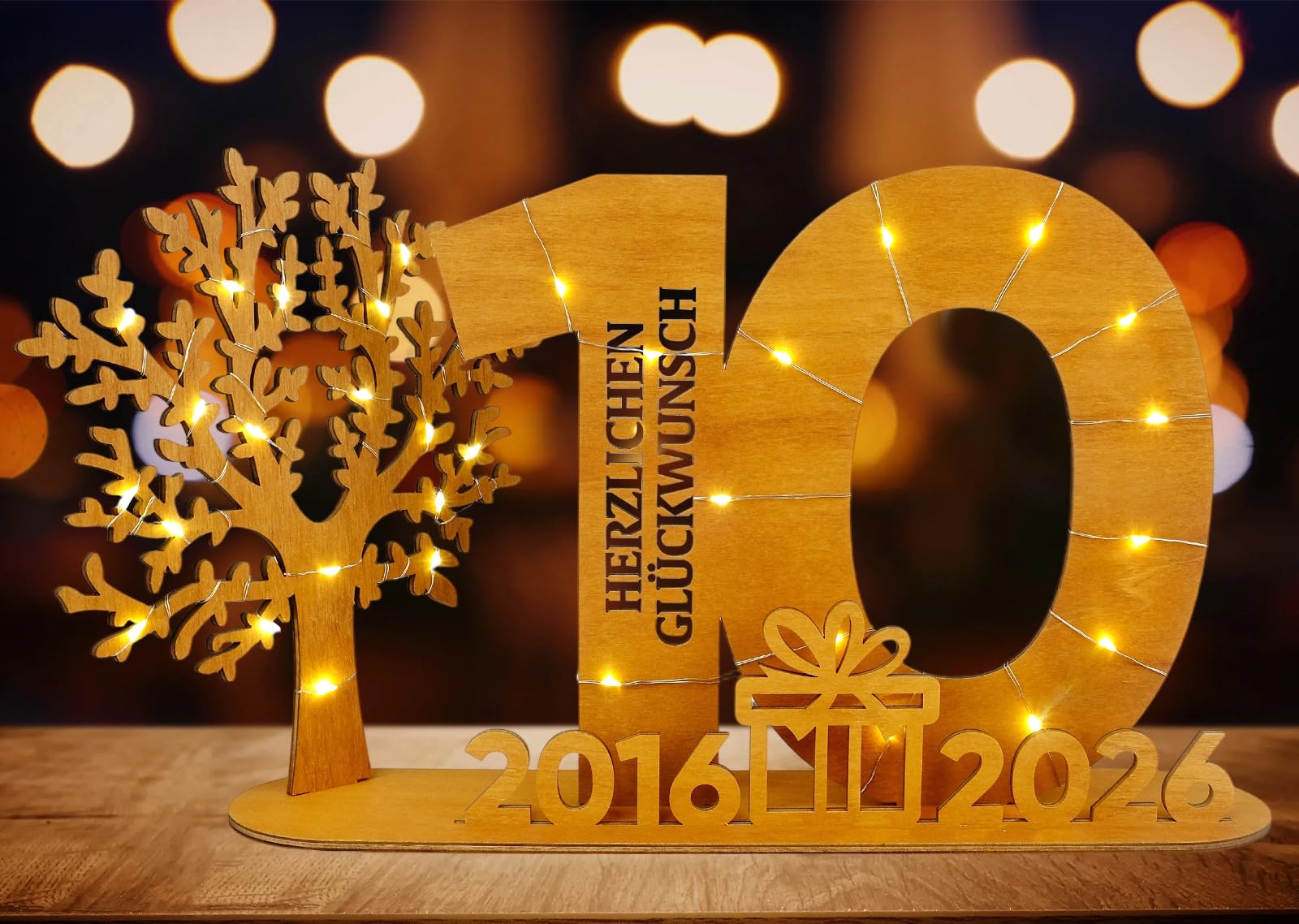 WAREHOUSE Geldgeschenk Geburtstag Holz, Originelle Geburtstag Geschenk Frauen & Männer, DIY Dreidimensionale Bäume Deko Schild Gästebuch Geburtstagszahlen Holz Schild Gäste
