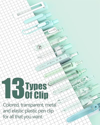 Miniatura 8 de Four Candies Juego de 14 bolígrafos de tinta de gel pastel con estuche, lindo bolígrafo retráctil de punta fina de 0.020 in, 12 unidades de tinta