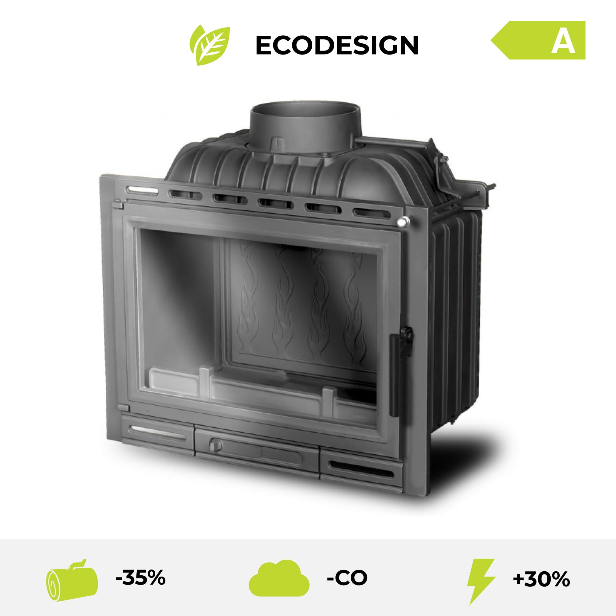 Insert en fonte pour cheminée à bois - W13A (11,5 kW) ECO