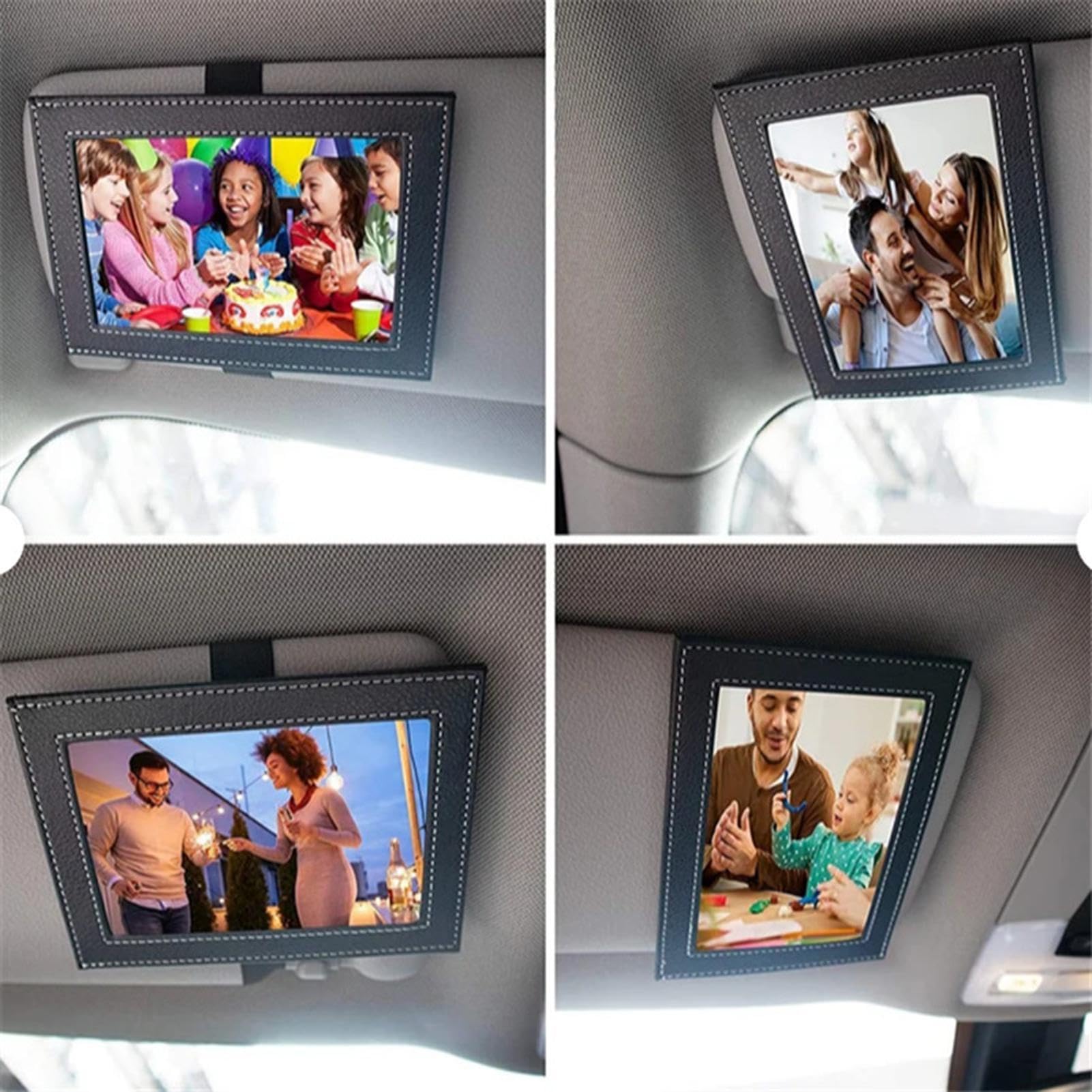 Vizier fotolijst voor auto, stijlvolle fotolijst voor auto, PU lederen
